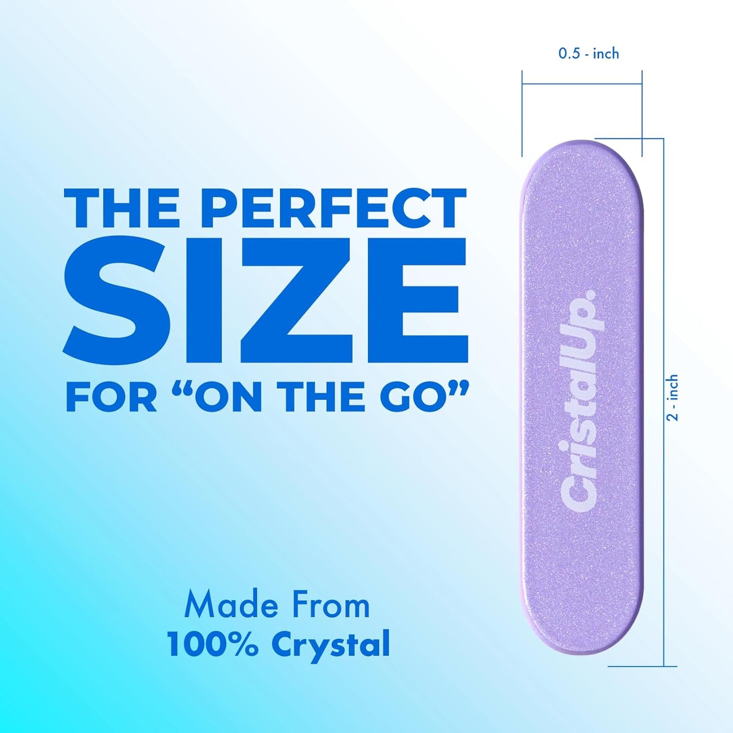 Crystal Nail File 1.6 in, Mini Glass File Ideal for Wallet, Durable, Gentle on Nails, Perfect for Travel, Home, Office and On the Go, Compact for Quick Touch Ups