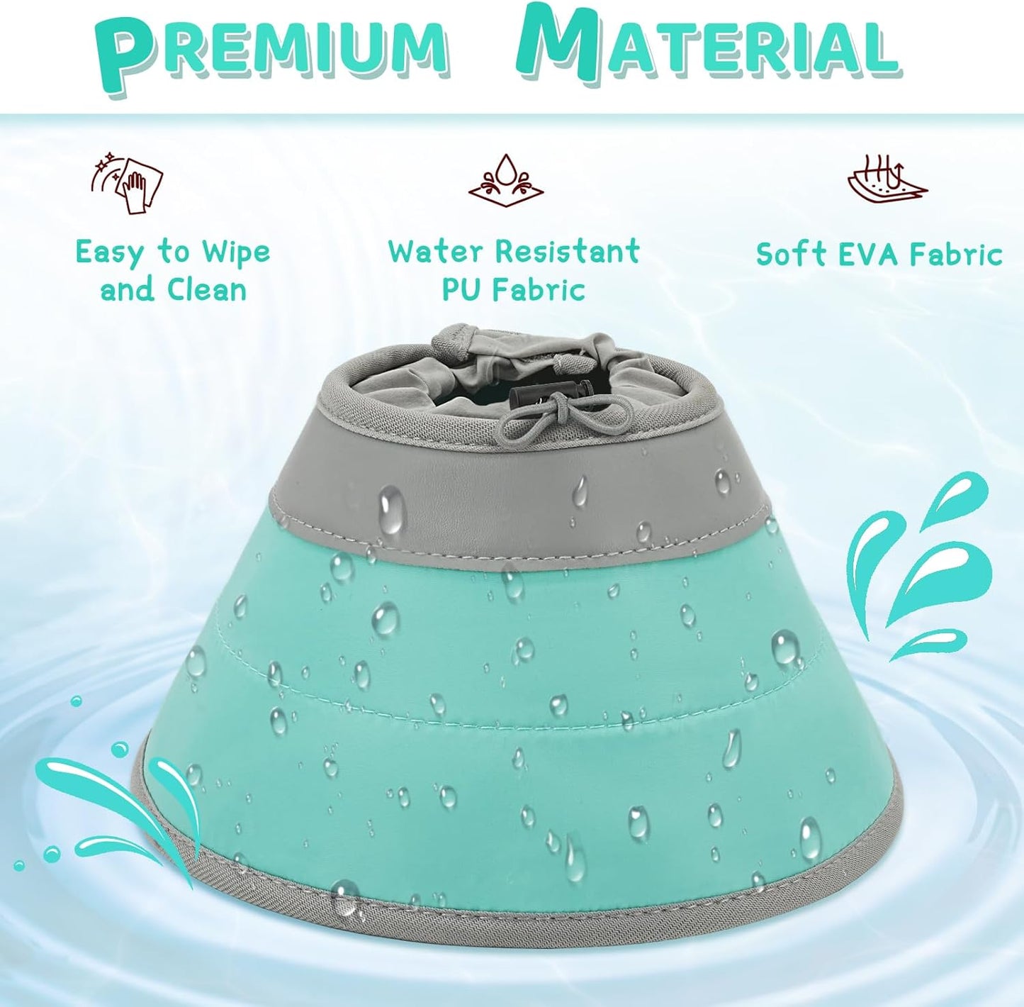 Cat Cone Collar Soft to Stop Licking, Adjustable, Foldable Lightweight Kitten Cones After Surgery Recovery for Cats & Kittens, Cat Cone Alternative (Solid Green, M)