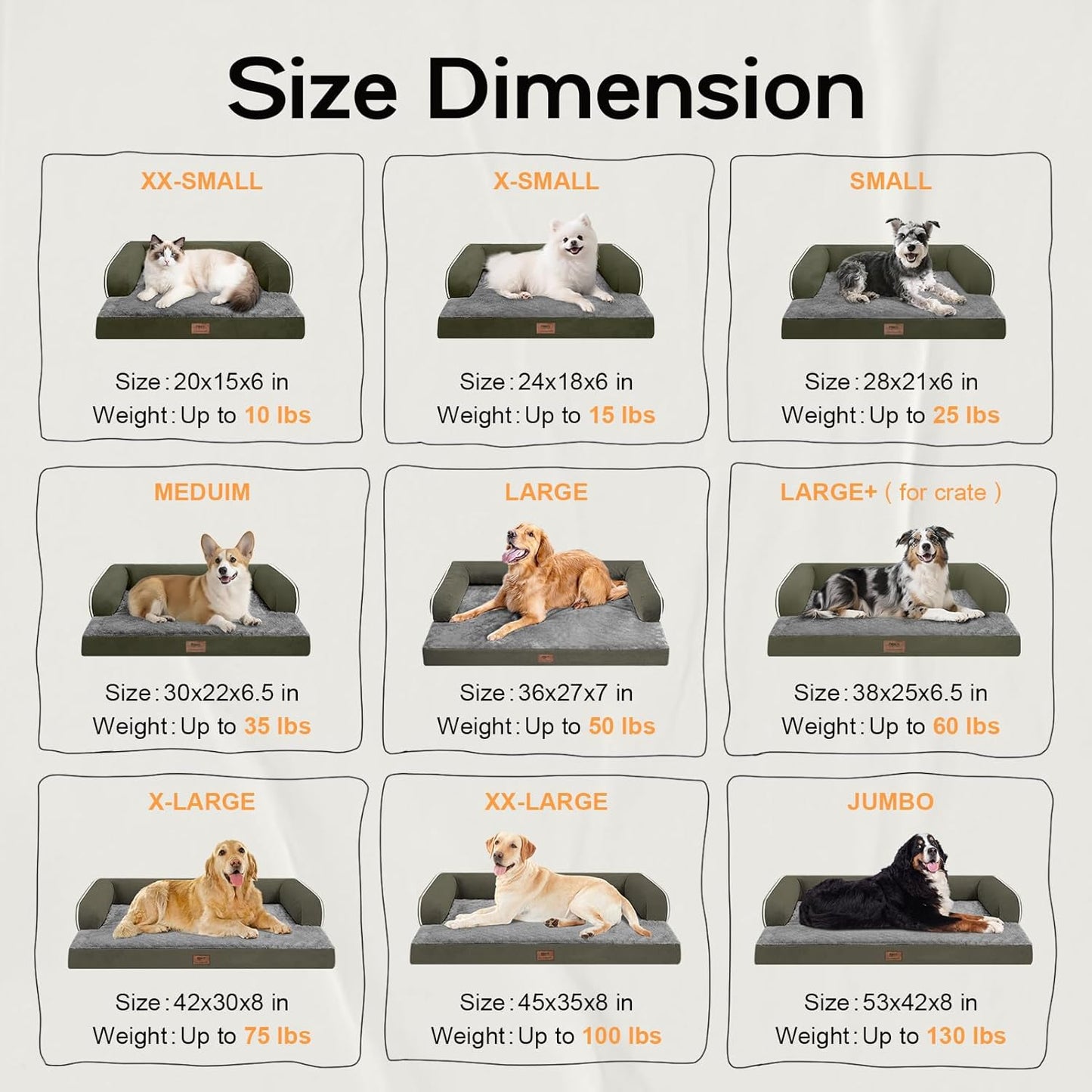 Small Dog Bed and Cat Sofa Waterproof Orthopedic Dog Beds for Small Dogs Cat Bed Comfy Pet Couch Sofa Beds with Washable Removable Cover & Non-Slip Bottom