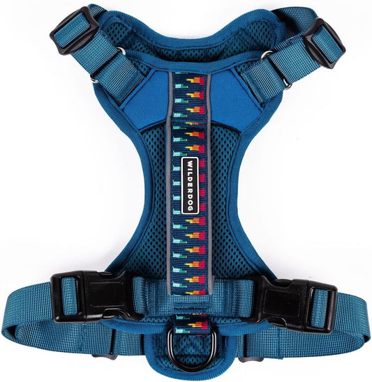 Wilderdog Lightweight Dog Harness with Reflective Straps - Large - Pacific Blue