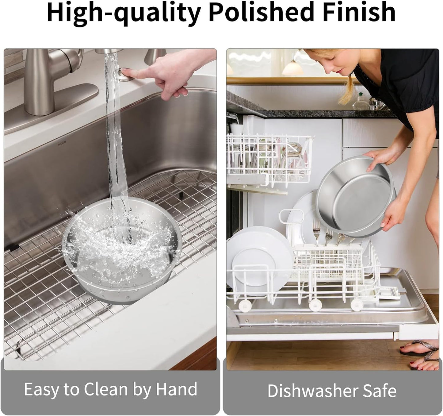 Taglory 2 Cup Stainless Steel Dog Bowls Set of 2 for Food and Water, Silicone Base Anti-Slip, Rust Resistant, Extra Thick Metal Dog Bowl for Cats and Puppies, 17oz, Gray