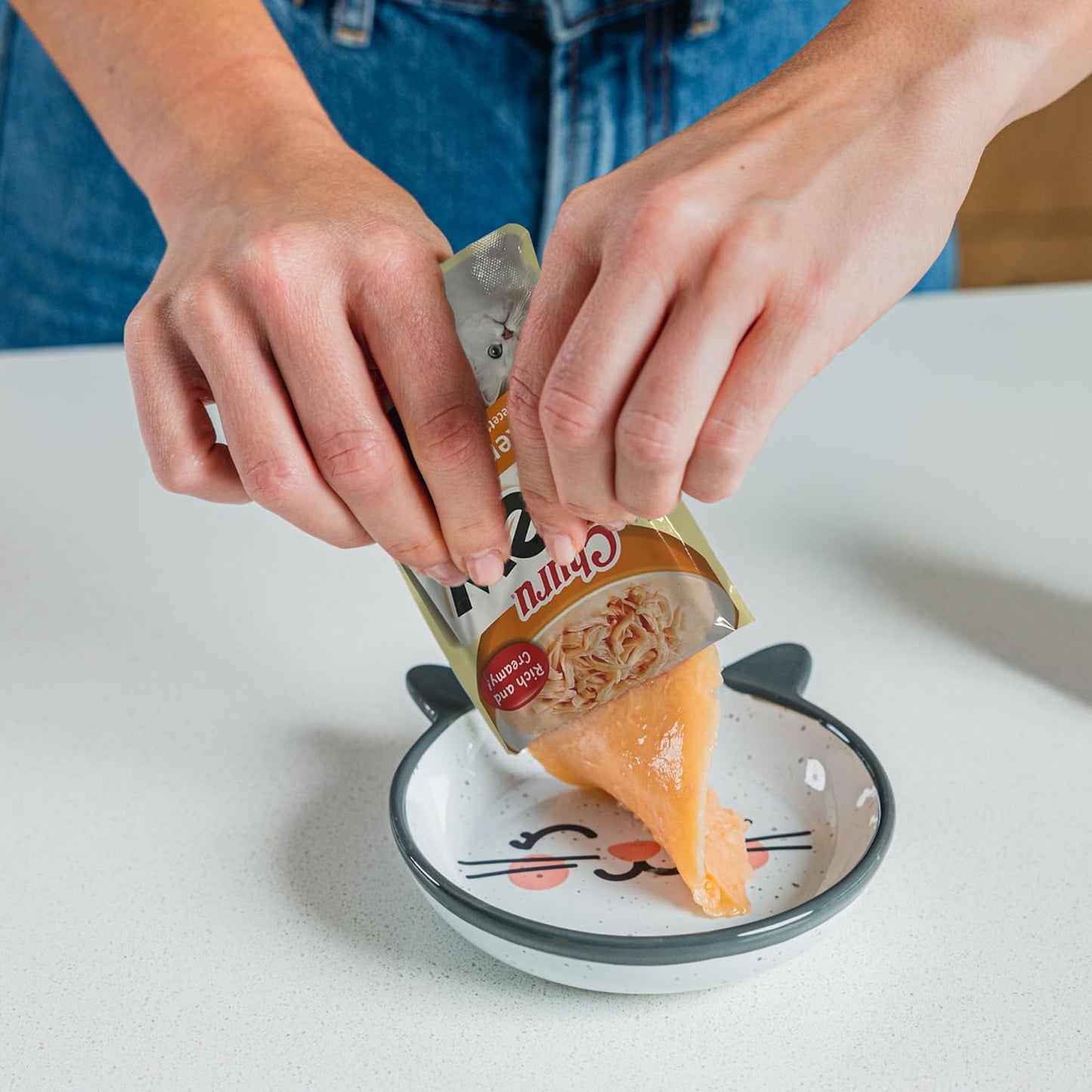 INABA Churu Stew for Cats, Side Dish Pouch with Vitamin E, 1.4 Ounces per Pouch, 12 Pouches, Chicken & Seafood Variety