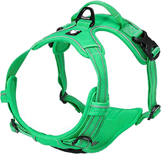 TRUE LOVE Adjustable No-Pull Dog Harness Reflective Pup Vest Harnesses Comfortable Control Brilliant Colors Truelove TLH5651(Grass Green,XS)