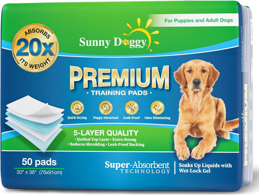 Pee Pads for Dogs Large 30”x 36”, 50 Count Puppy Pads Pet Training Pads Disposable Upgraded Odor Control, Potty Pads Absorbent
