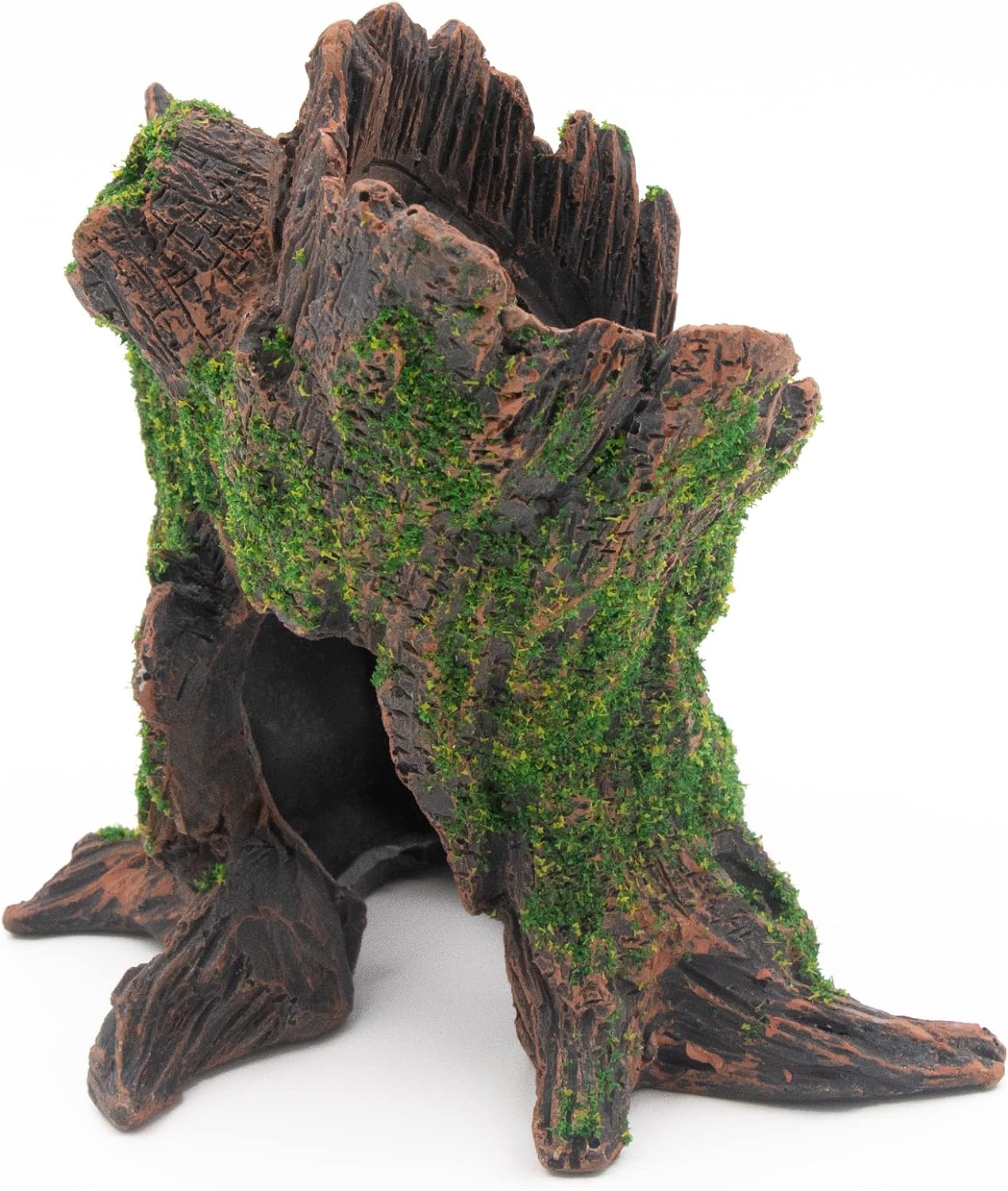 AQUA KT Aquarium Landscape Tree Stump Trunk Hollow Betta Cichlid Cave Rocks for Fish Hiding Tank Decoration Decorations
