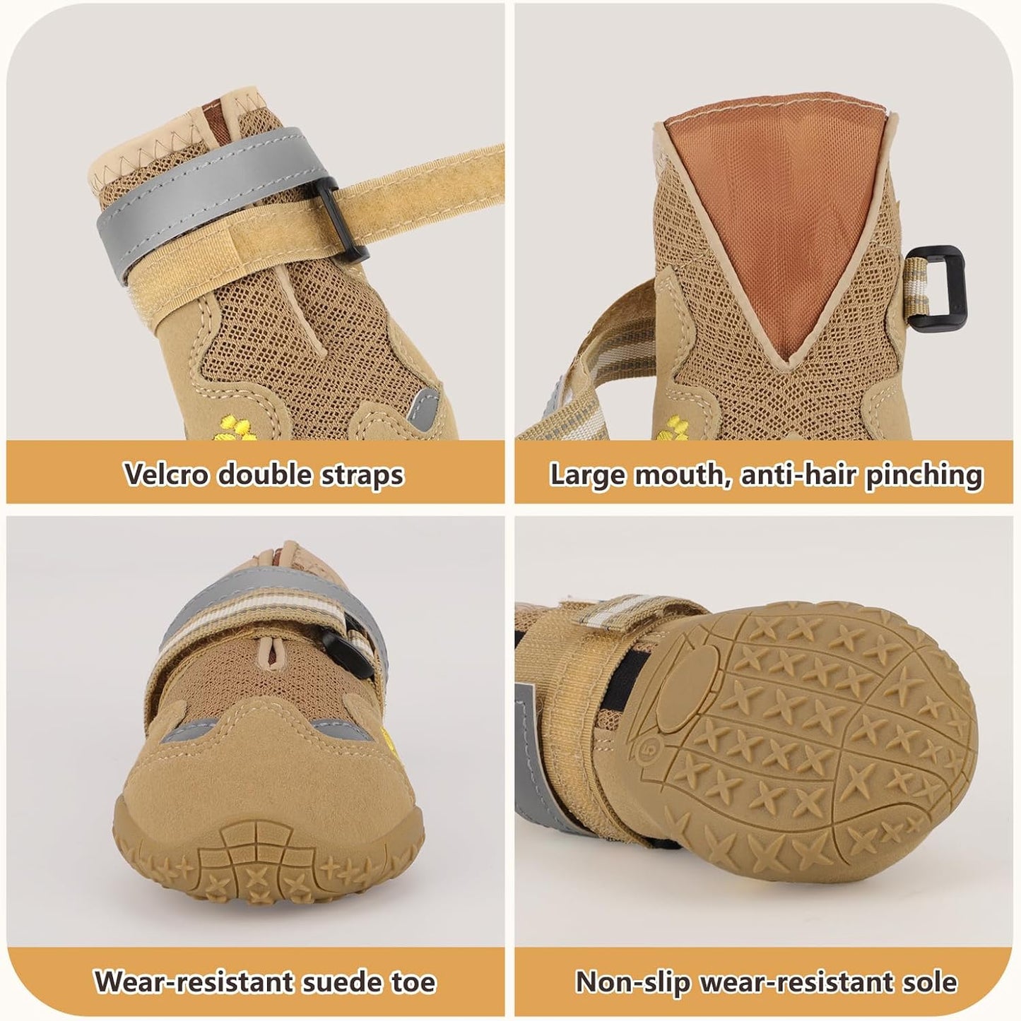 Dog Shoes for Large Medium Small Dog, Mesh Breathable Dog Shoes for Hot Pavement, Anti-Slip Dogs Boots Paw Protectors with Reflective for Outdoor Walking Indoor Hardfloors (Size 5)