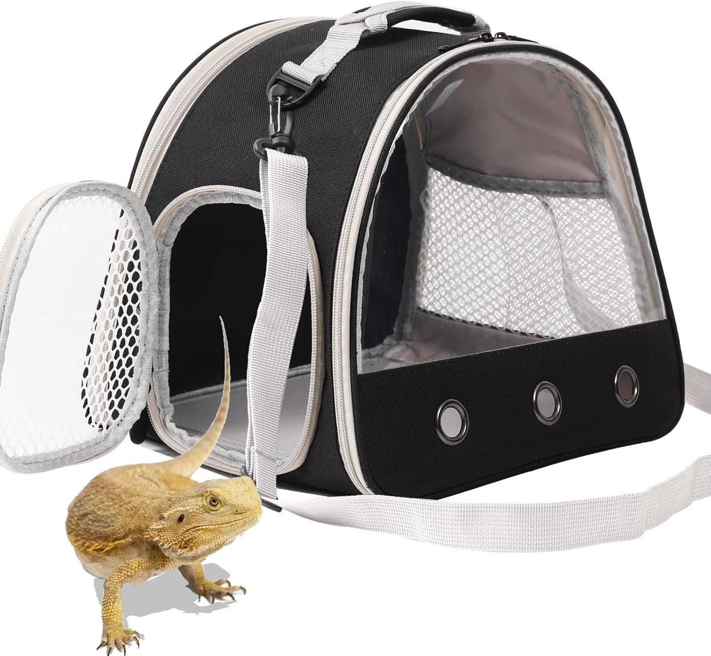 Bearded Dragon Travel Carrier,Lizards Carrier, Small Animal Travel Carrier for Sugar Glider Hedgehog Rat Parrot Bird Guinea Pig, Portable Guinea Pig Travel Bag for 2