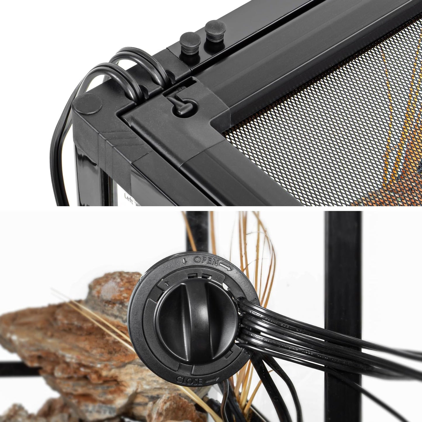 Reptile Tank 20 Gallon, 360°Full Vision Glass Reptile Terrarium 24" x 18" x 12", 24 in Wide Front Opening Reptile Tank for Desert and Tropical Reptiles Gecko Bearded Dragon Snake Hermit Crab