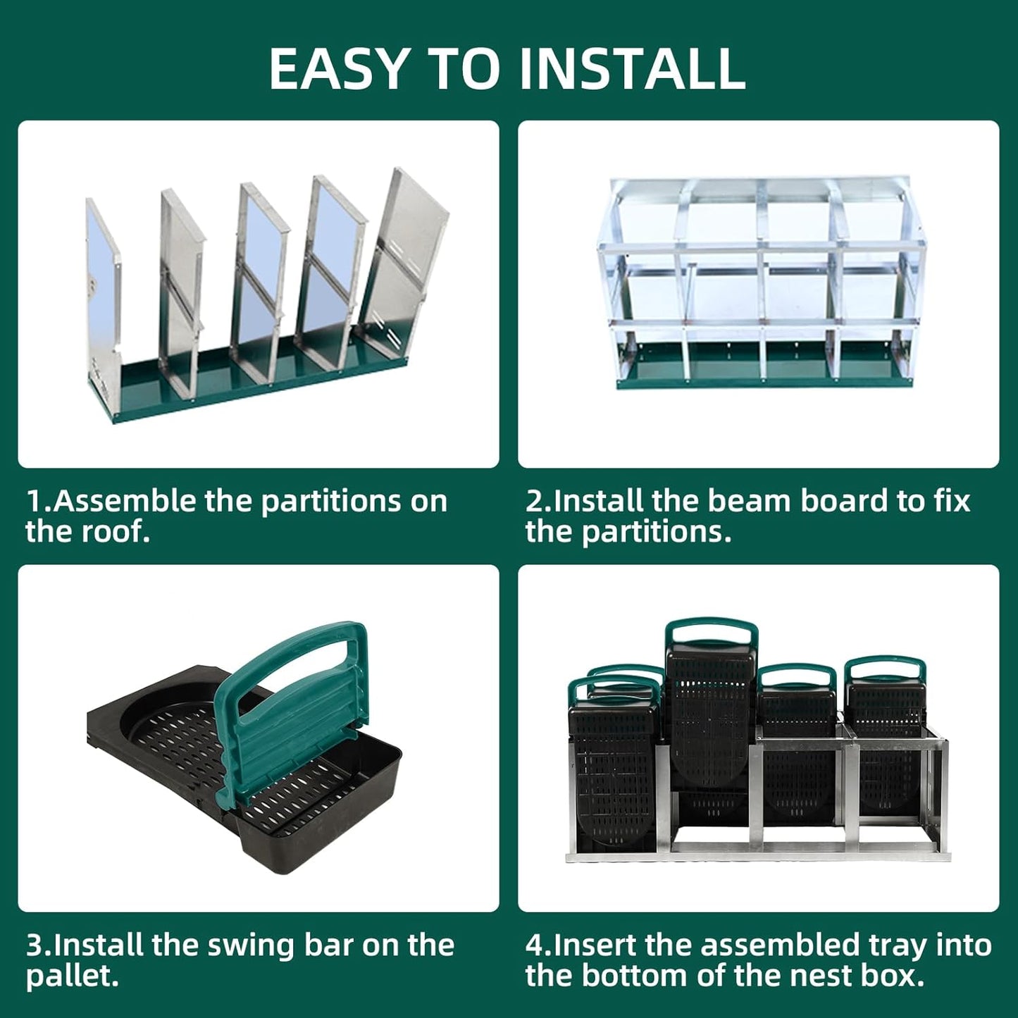 Chicken Nesting Box, 10 Hole 2 Layer Hen Nest Boxes, Roll Away Eggs Laying Boxes,Cleanable Pull Out Hen Roosting Boxes
