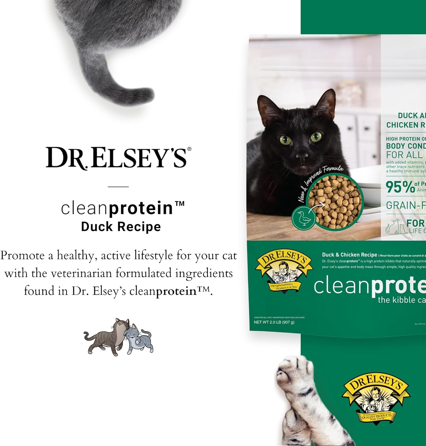 Dr. Elsey's cleanprotein Duck Cat Kibble 2lb.