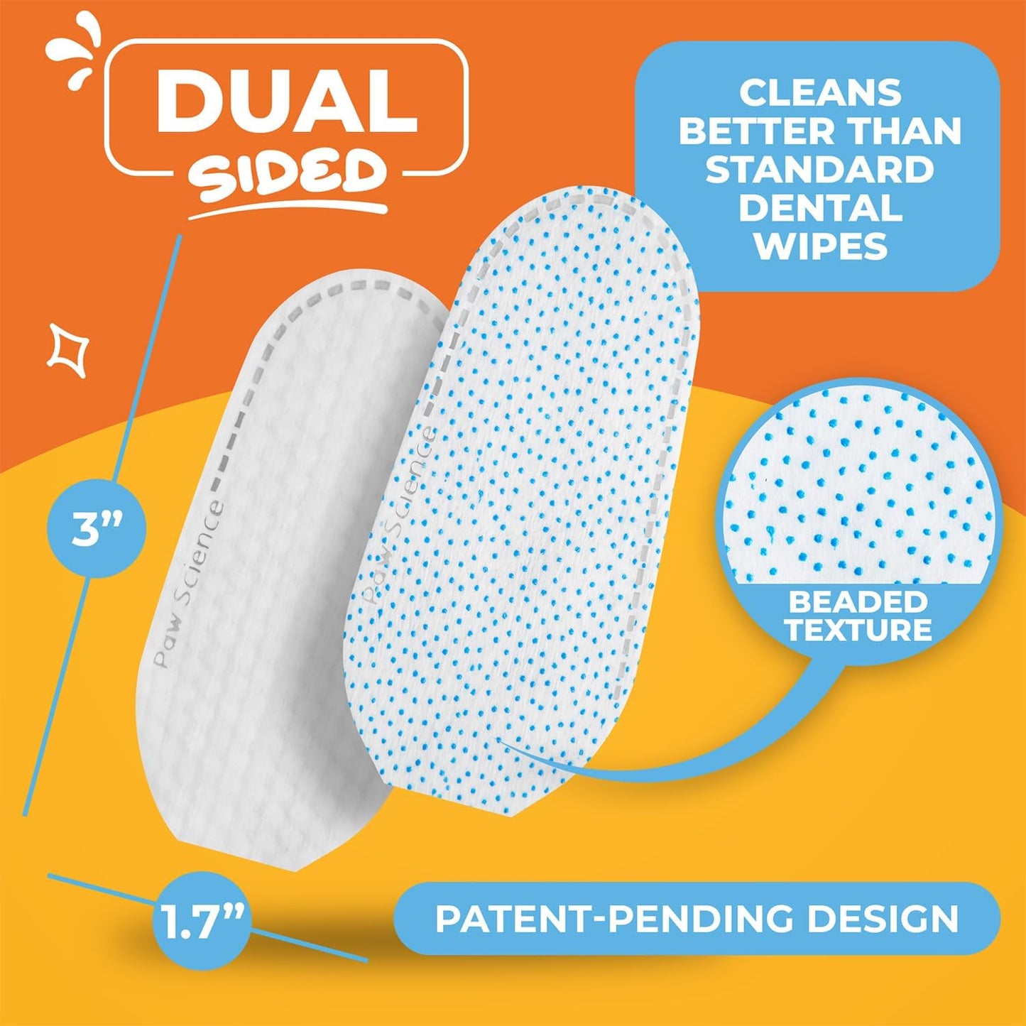 Dog Teeth Cleaning Wipes - Dental Finger Wipes for Dogs & Cats - Pet Toothbrush & Tooth Brushing Kit - Effective Teeth Cleaner (Mint)