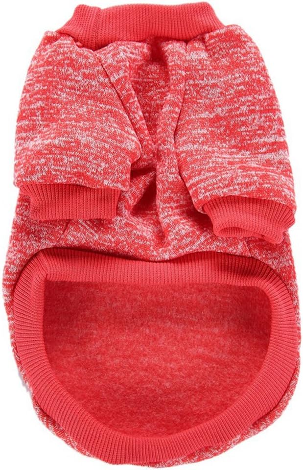 Jecikelon Dog Clothes Dogs Sweater Soft Puppies Clothing Winter Puppy Sweaters Warm Outfit for Dogs Small XXS XS Cat Apparel (Red, L)