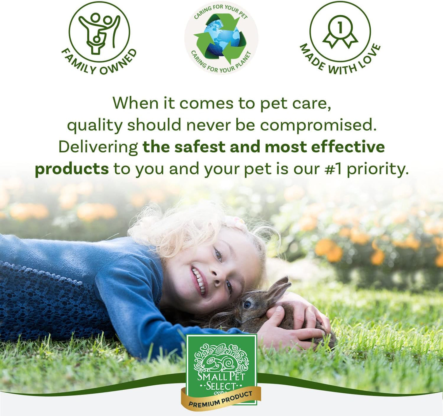 Small Pet Select Pine Pellet Bedding 8lb, Litter Pellets for Rabbit, Guinea Pig, Hamster, Bunny and other Small Animals, Made in USA, 8lb