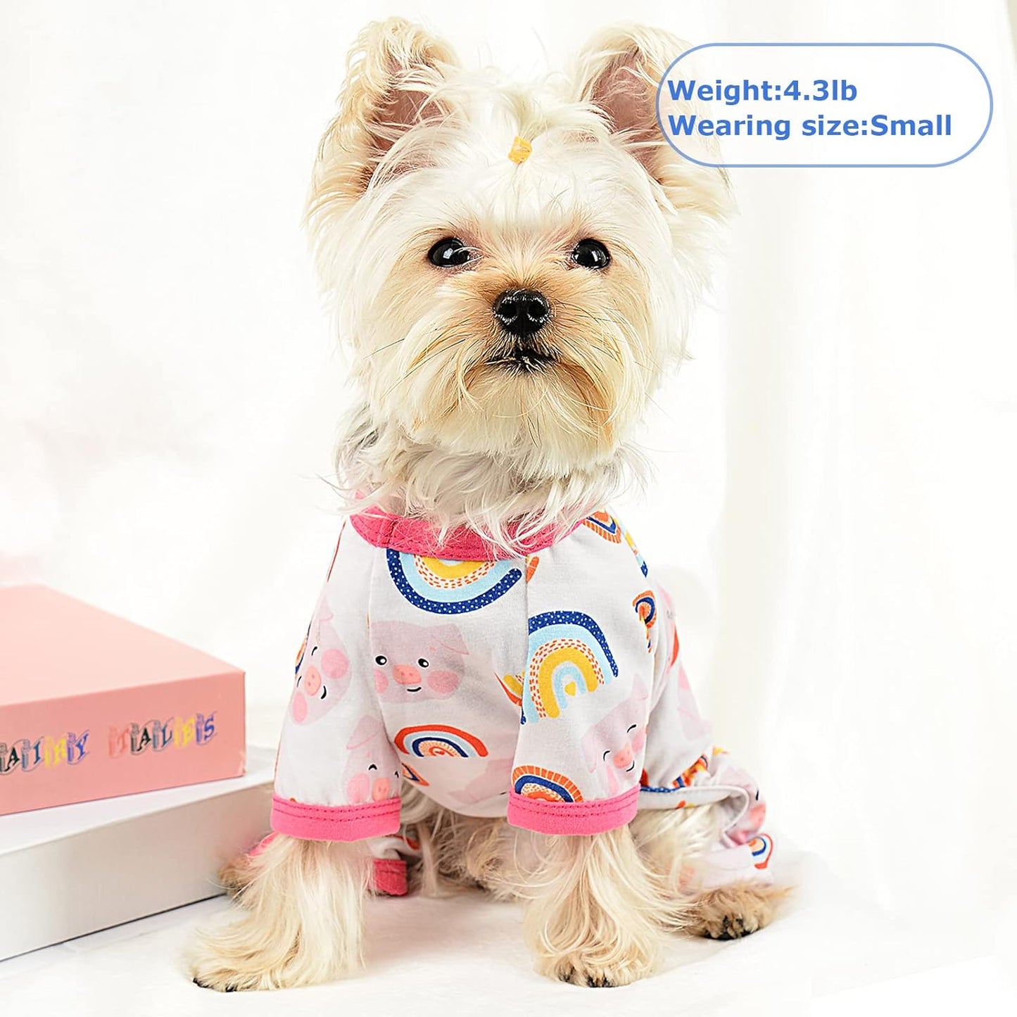Dog Pajamas Pjs Spring Summer Dog Clothes for Small Dogs Girl - Boy - Medium Size Dogs, Soft Stretchy Puppy Clothes Doggie Onesies Cat Pet Jammies Outfit (Pig Pink, Medium)