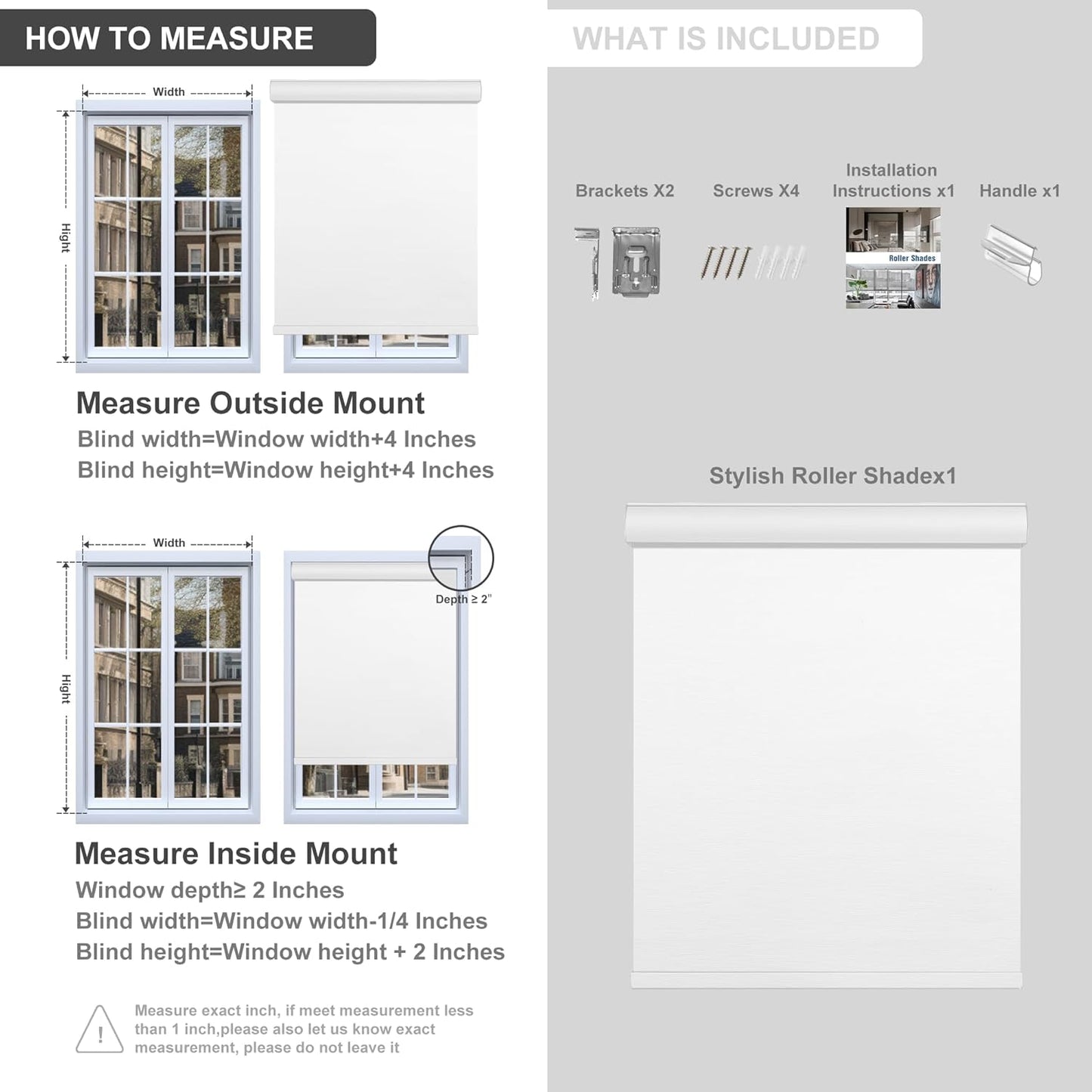 Boolegon Blackout Roller Shades for Windows,Cordless,Roller Blinds for Windows,Thermal Insulated Fabric UV Protection,Window Blinds Shades for Home,Office,Bedroom,Door,Blackout-Pure White,Custom Now