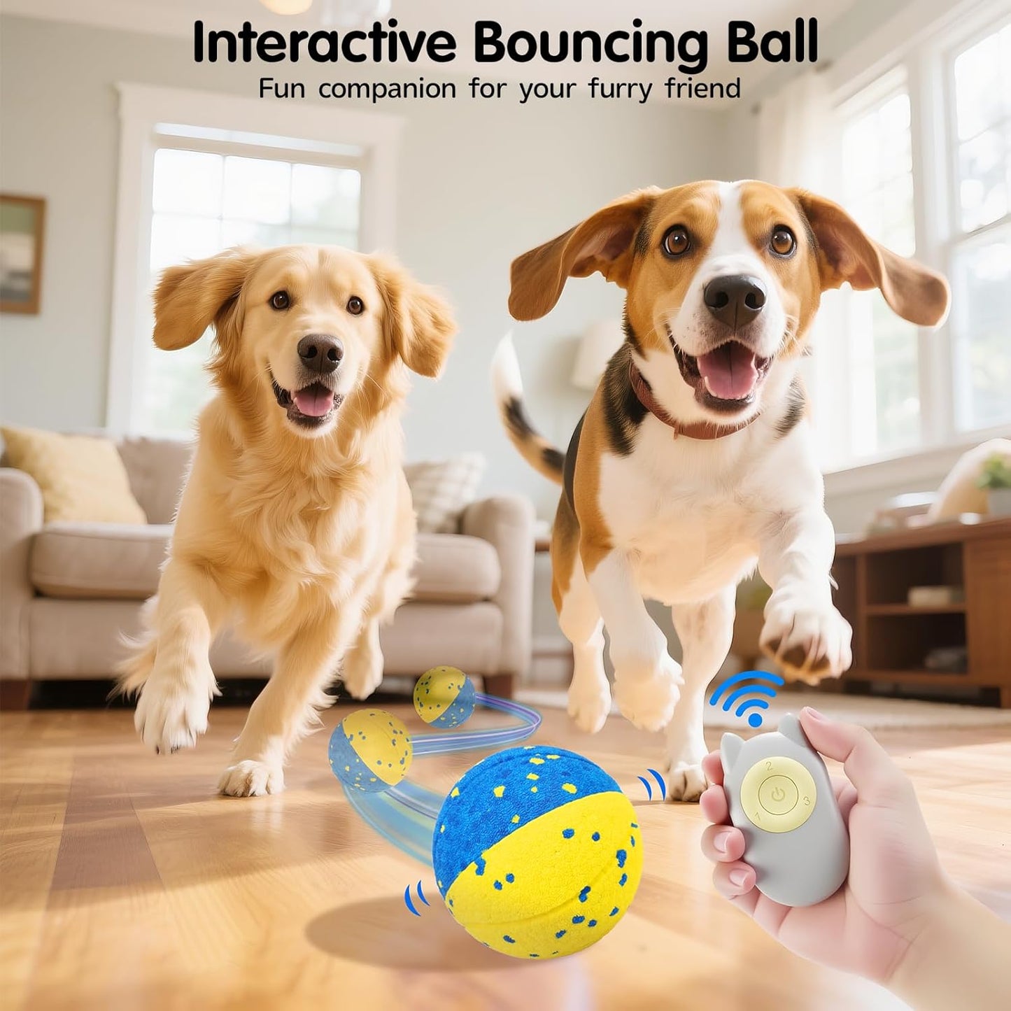 Dog Ball Smart Interactive Dog Toy with Remote Control,Automatic Moving,Bouncing and Rotating 3 Modes,E-TPU Material Aggressive Chewers,IPX7 Waterproof,Rolling Ball for Large Medium Dogs