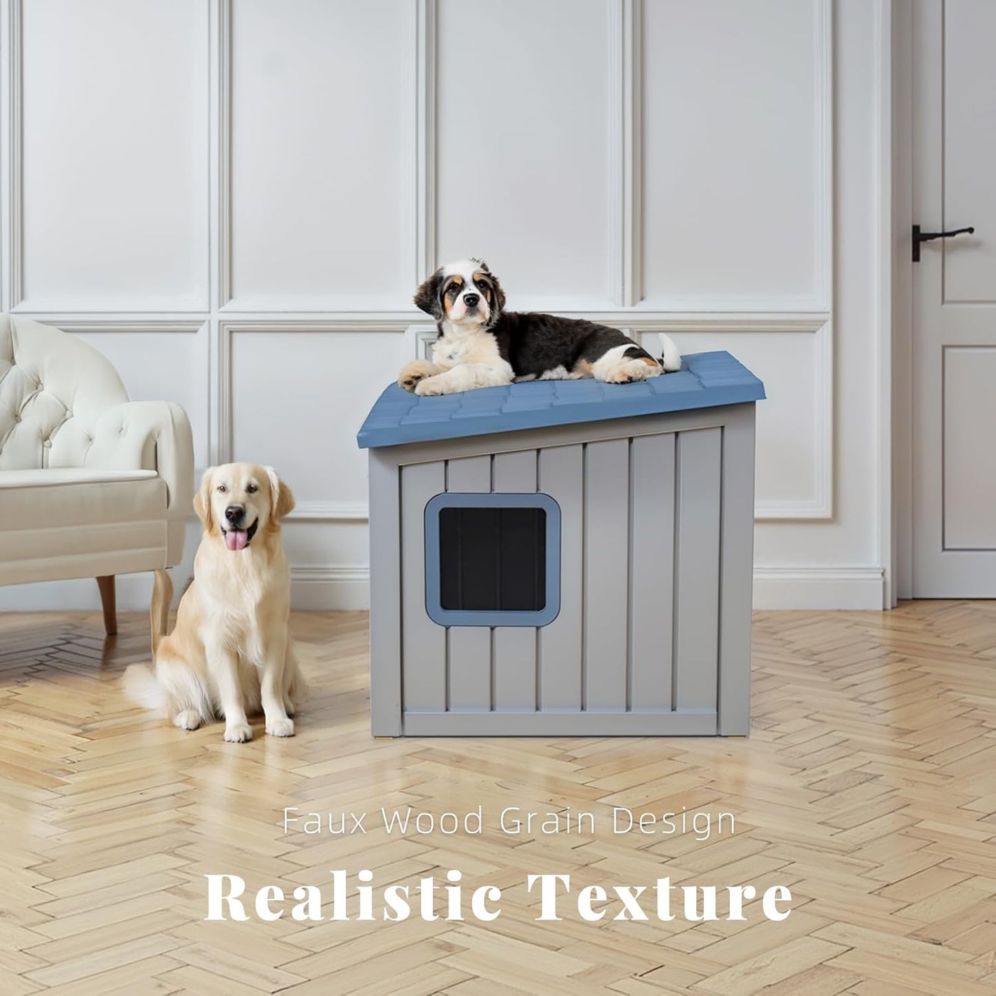 DRATO Dog House Indoor and Outdoor with Weatherproof Roof Removable Floors for Small to Middle Sized Dogs Easy to Assemble