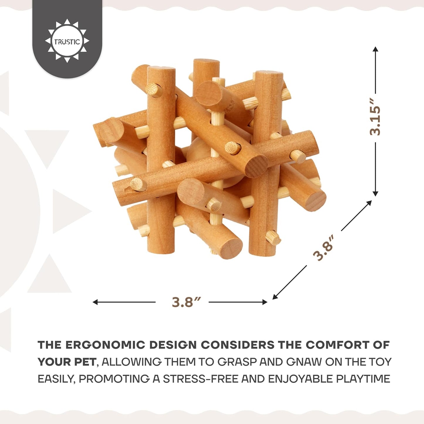 Wooden Chewing Toy for Small Animals, Natural Wood for Rabbit, Guinea Pig, Bunny, Chinchilla (Colorless)