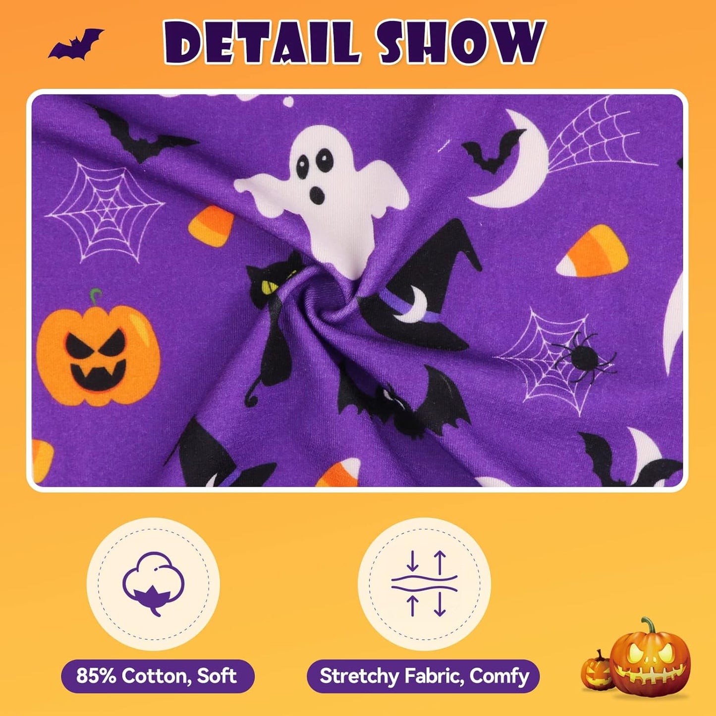 Dog Halloween Pajamas Dog Costumes Pjs Stretchy Funny Costumes Pet Clothes Outfit Pajamas for Small Dogs Puppy Cat(S)