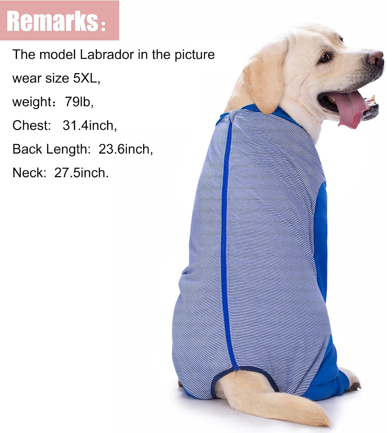 Yeapeeto Dog Onesie Surgery Recovery Suit for Large Medium Bodysuit Dogs Pajamas PJS Full Body for Shedding, Prevent Licking, Wound Protection, Cone Alternative (4X-Large (Pack of 1), Blue)