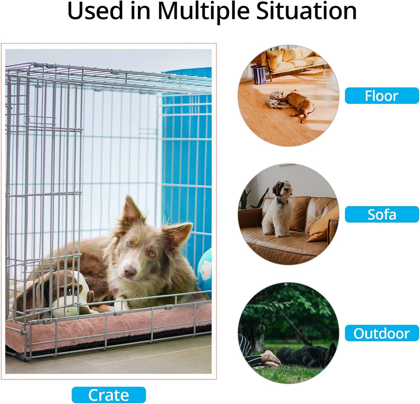 Ultra Soft Dog Bed & Kennel Pad for Medium Dogs, Fit Metal Crates - Washable & Anti-Slip, Cozy Sleeping Mat - Pink, 30"