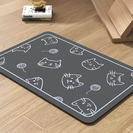Pet Feeding Mat-Absorbent Dog Mat for Food and Water Bowl-No Stains Quick Dry Water Dispenser Mat-Dog Accessories Pet Supplies-Bowl for Messy Drinkers（Cats,16"x24"