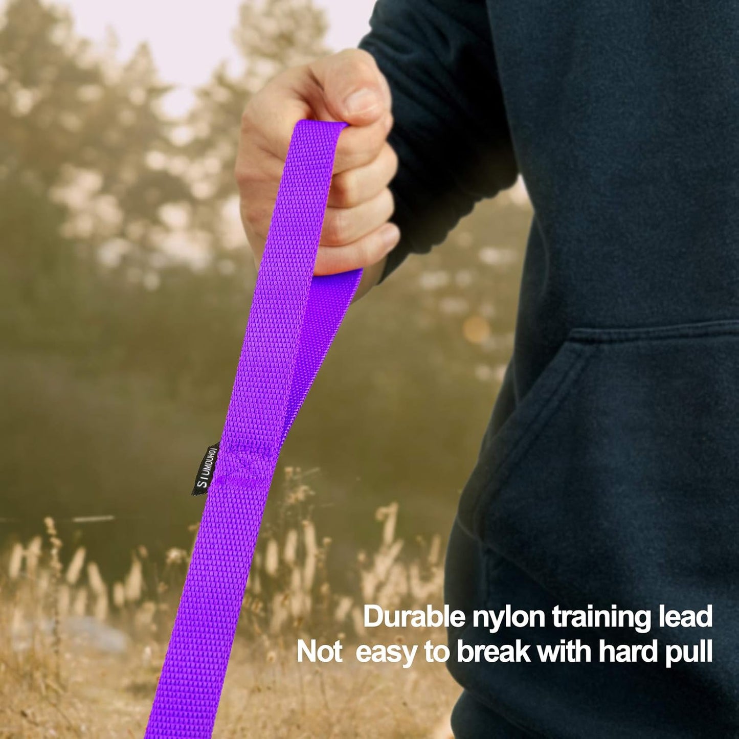 Dog/Puppy Obedience Recall Training Agility Lead - 20ft Long Training Leash，3/4in Wide - Great for Play, Camping, or Backyard（Purple,20 Feet）