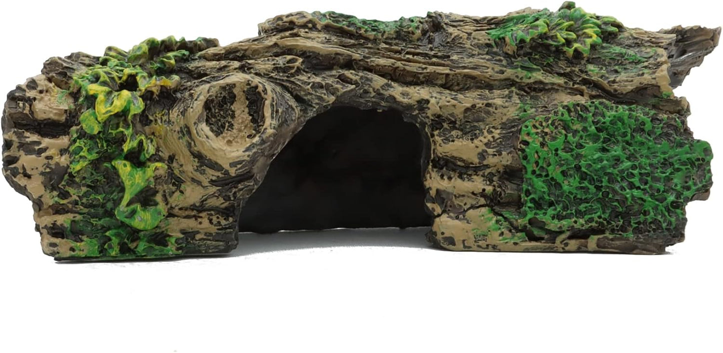 JIH Aquarium Decorations Resin Hollow Tree Trunk Ornament, Bettas House Cave Wood House Decor for Fish Tank (HS-SP207)