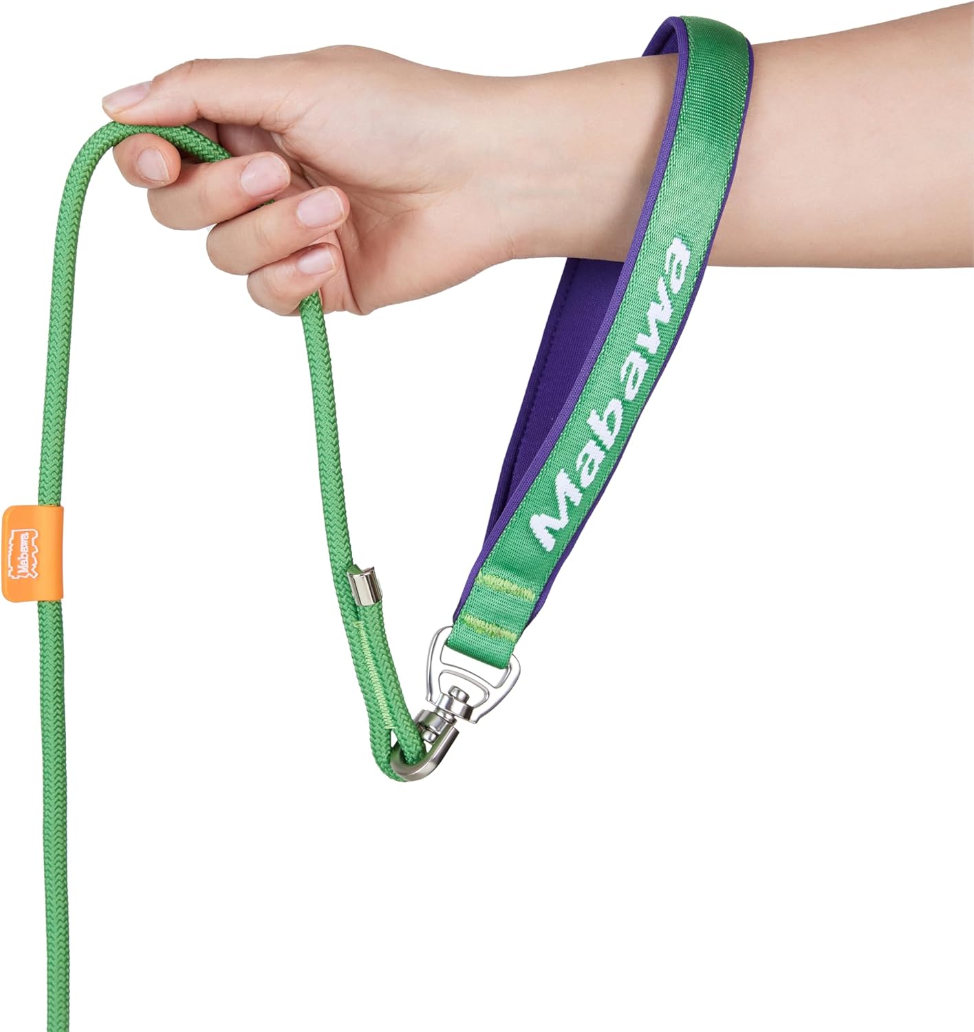 Dog Anti-Slip Leash 5FT with Metal Stopper - Durable No-Pull Training Lead for Small, Medium & Large Dogs - Comfortable Handle Nylon Rope, Tangle-Free Pet Walking Leash (Green, 5.6FT)