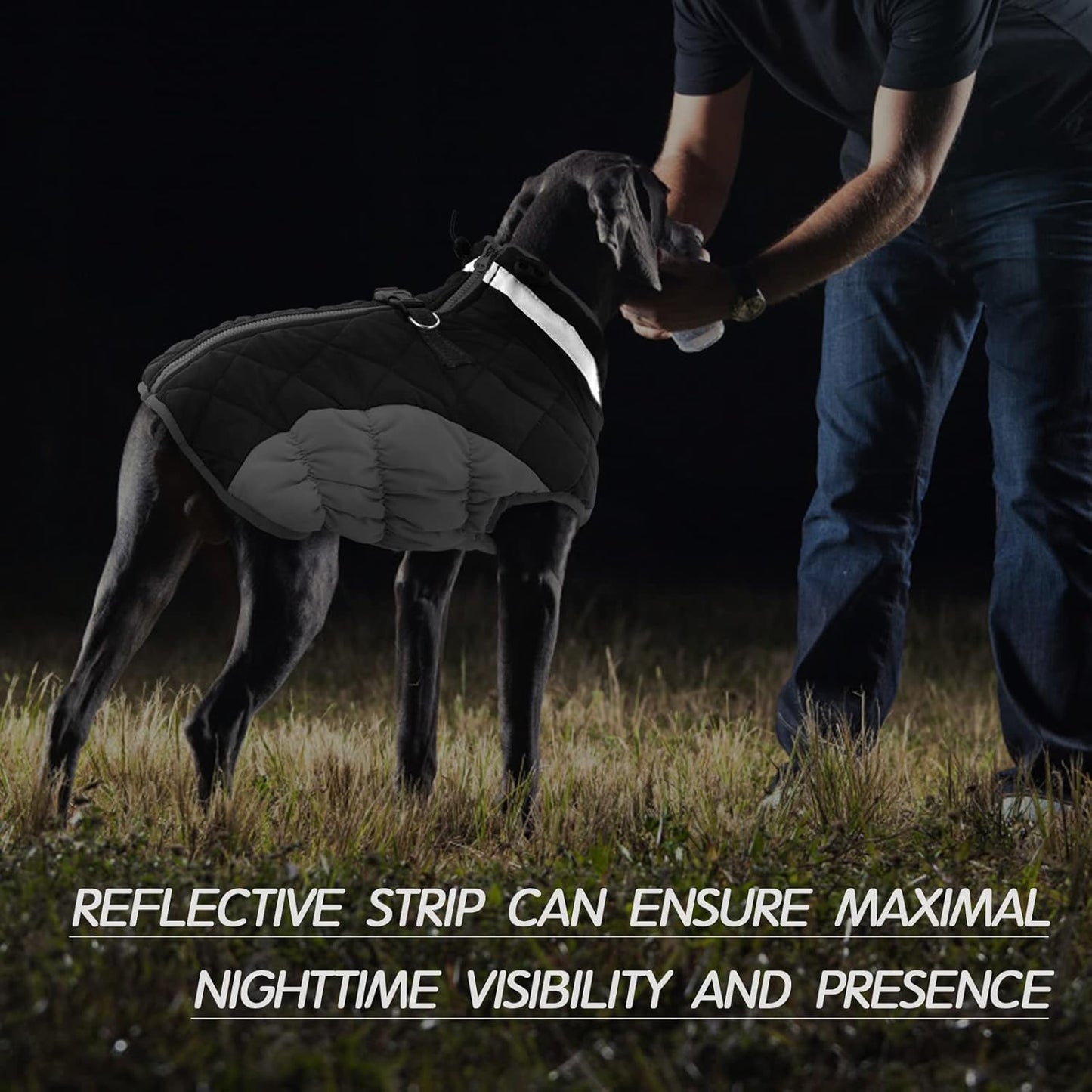 FUAMEY Dog Coat for Small Dogs,Waterproof Dog Winter Jacket with Harness Built in Puppy Cold Weather Coats Reflective Pet Vest with Zipper Warm Fleece Dogs Snowsuit Windproof Black XS