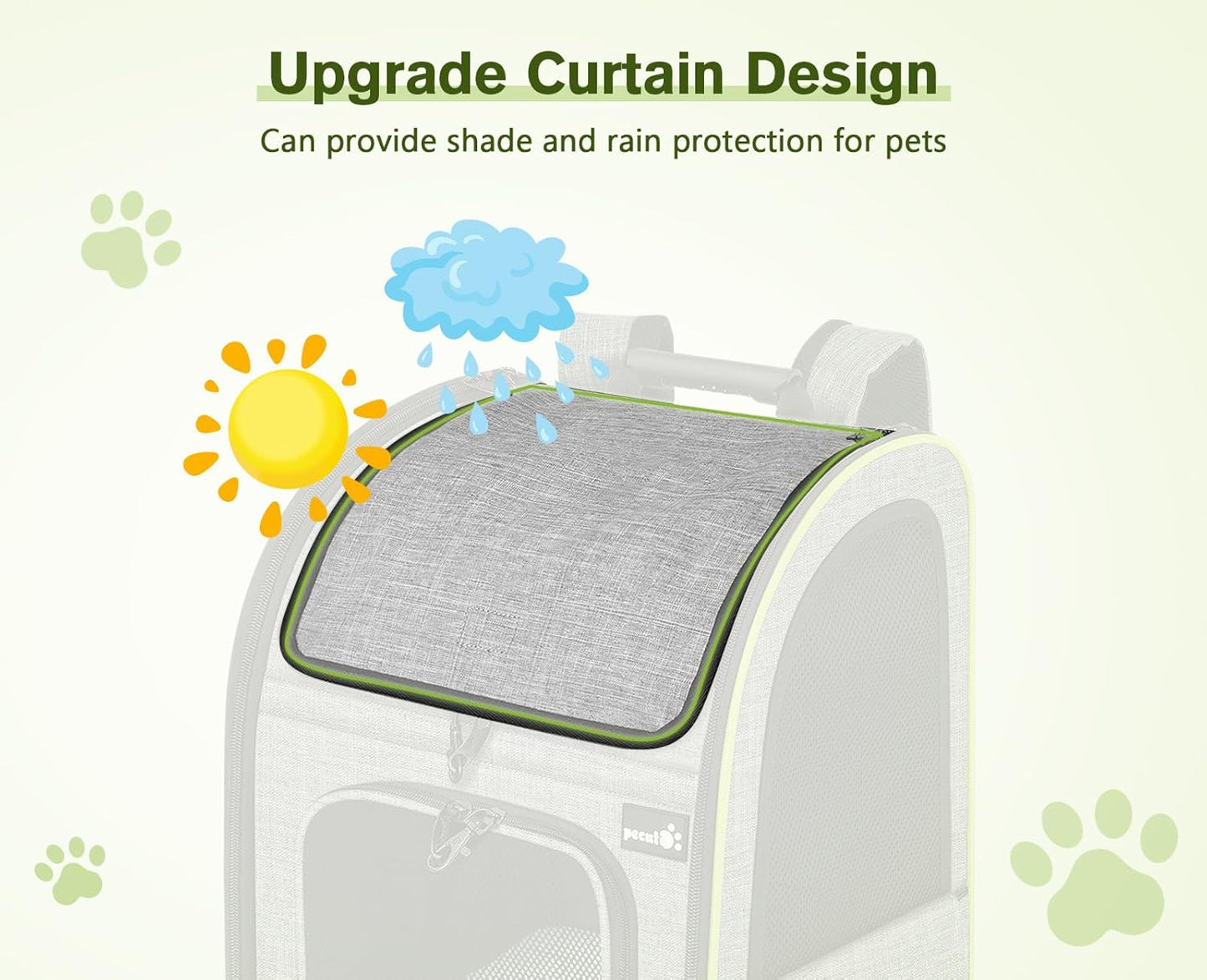 Pecute Pet Carrier Backpack with Shade Cover, Large Cat Carrier Backpack, Expandable Cat Backpack with Breathable Mesh for Medium Large Cats, Small Dogs, Dog Backpack Carrier for Travel Hiking