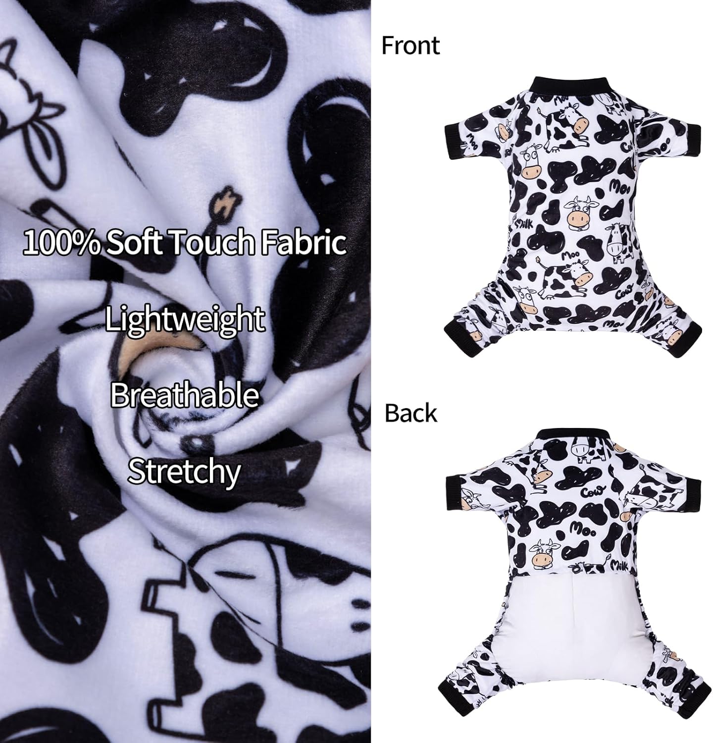 CuteBone Dog Halloween Pajamas Puppy Onesies Small Dogs Soft Pjs Coat Cat Apparel Comfy Pet Christmas Clothes Outfit Doggie Bodysuit P281L