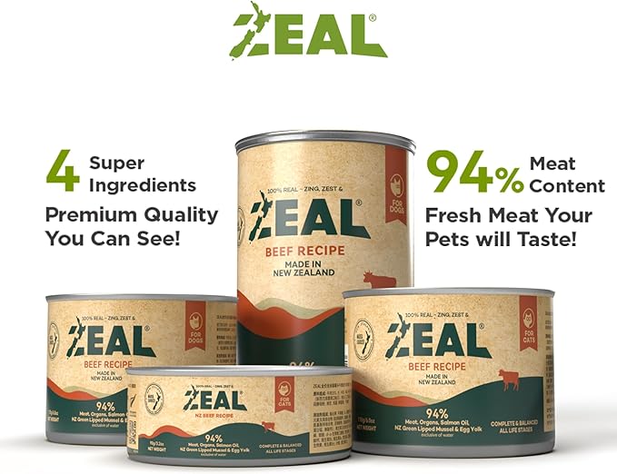 ZEAL New Zealand Wet Dog Food – High Protein, Pure Nutrition, Grain-Free with Superfoods (Chicken, 13.76oz Can 12-Pack)