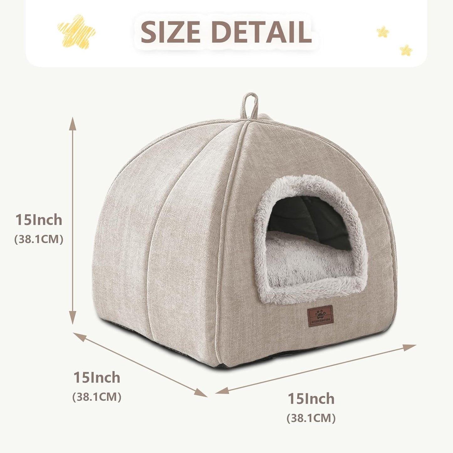 Cat Bed for Indoor Cats - Cat Cave Cat House Cats Tent with Removable Washable Cushioned Pillow, Soft and Self Kitten beds