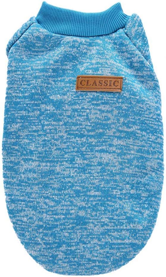 Jecikelon Dog Clothes Dogs Sweater Soft Puppies Clothing Winter Puppy Sweaters Warm Outfit for Dogs Small XXS XS Cat Apparel (Light Blue, M)