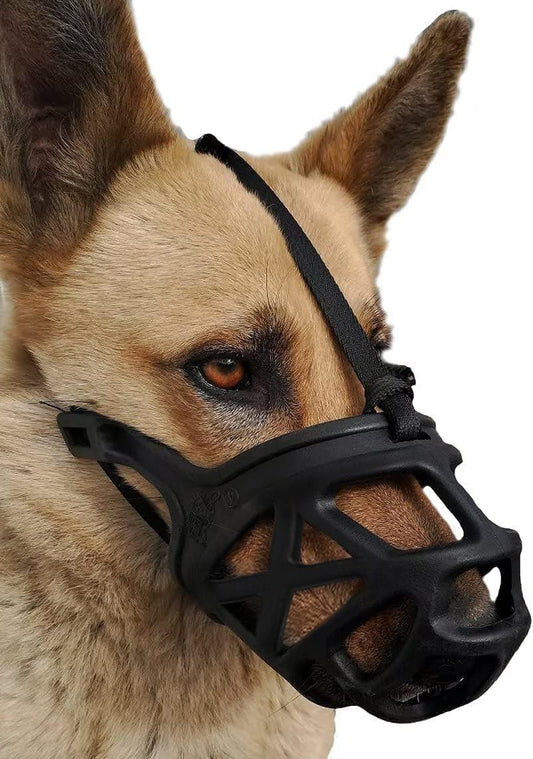 Mayerzon Dog Muzzle, Breathable Basket Muzzles for Small, Medium, Large and X-Large Aggressive Dogs Beagle German Shepherd Doberman, Cage Mouth Guard Stop Biting Chewing for Grooming Training