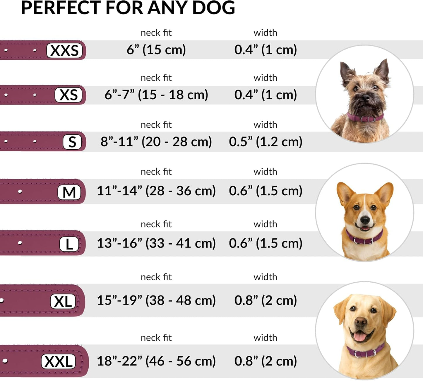 CollarDirect Rolled Leather Dog Collar, Soft Padded Round Puppy Collar, Handmade Genuine Leather Collar Dog Small Large Cat Collars 13 Colors (8-11 Inch, Pink Smooth)