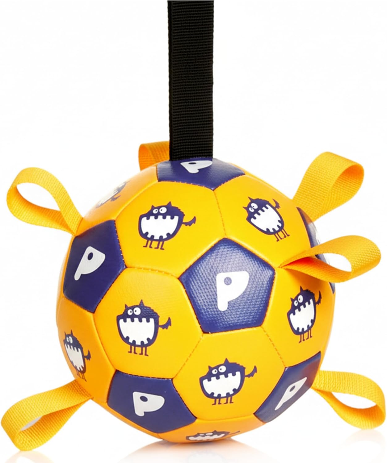Race&Herd 6" Jolly Soccer Ball for Dogs - Tough Durable Dog Ball Toy with Straps, Pet Bouncy Herding Balls for Dogs, Floating Dog Balls with Tags for Water Fetch (BaaBaaBall, Alien Sheep)