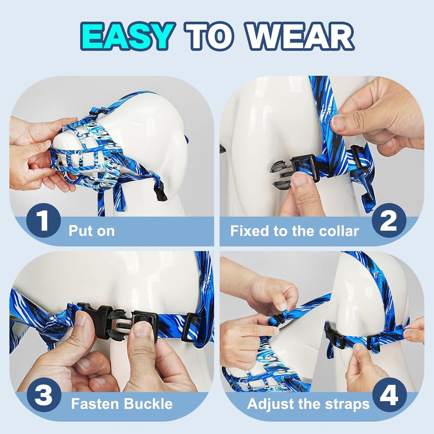 Basket Muzzle to Prevent Biting, Dog Muzzle for Large Medium Small Dogs Allows Panting Drinking Anti Chewing, Perfect for Grooming Trimming Training and Aggressive Reactive Dogs (Blue, Size 5)