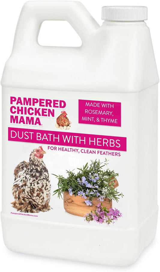 10.5 lb Pampered Chicken Mama Dust Bath with Organic Herbs & Essential Oils for Chickens, Quail, & Poultry | Dust Bath for Chickens to Keep Feathers Clean & Healthy