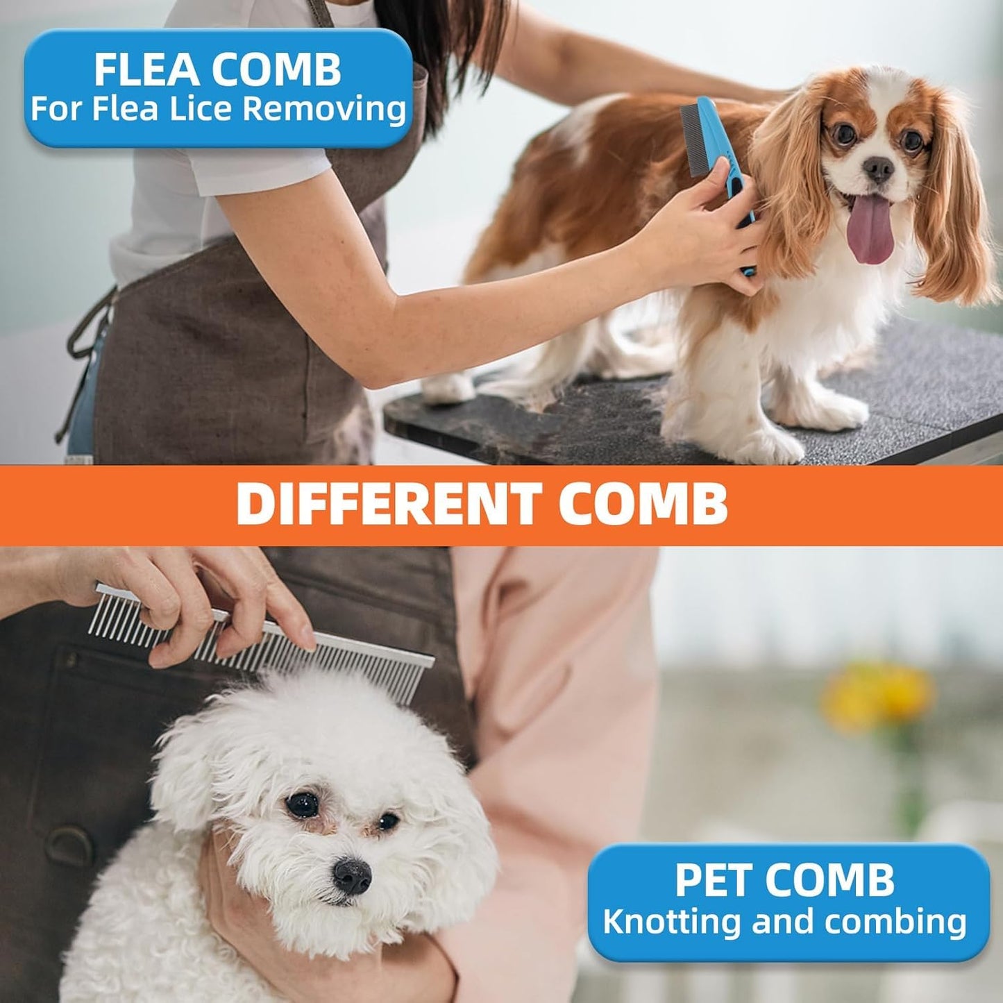 Dog Brush for Shedding,9 PCS in One Pet Slicker Hair Brush Kit with Pet Nail Clipper and File - Dog Cat Grooming Deshedding Undercoat Rake Brush Comb for All Small Large Dogs Cats Blue