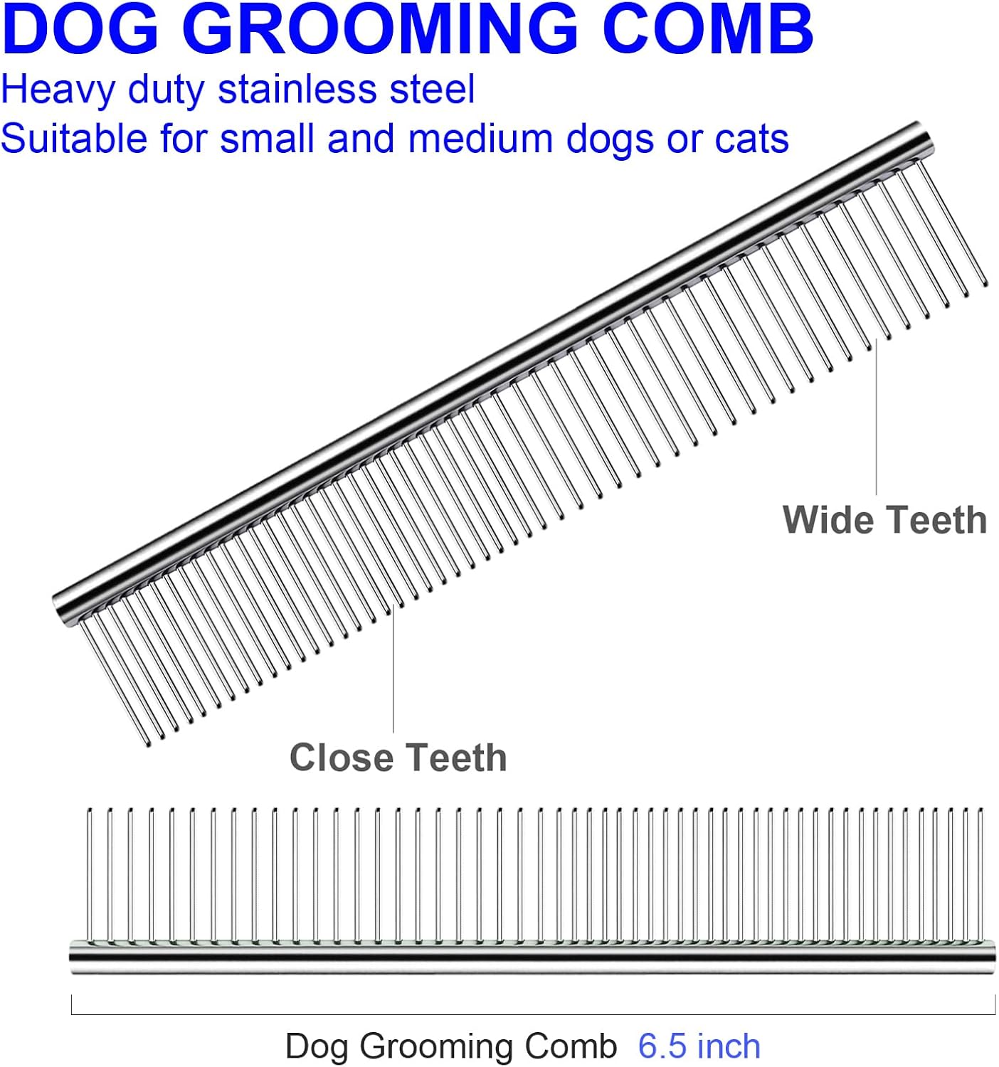 Professional Dog Grooming Scissors Kit, Titanium Coated Dog Scissors for Grooming, Grooming Shears Kit - Straight,Thinning, Curved Scissors and Comb for Dog Cat Pet (Blue 5 in 1)