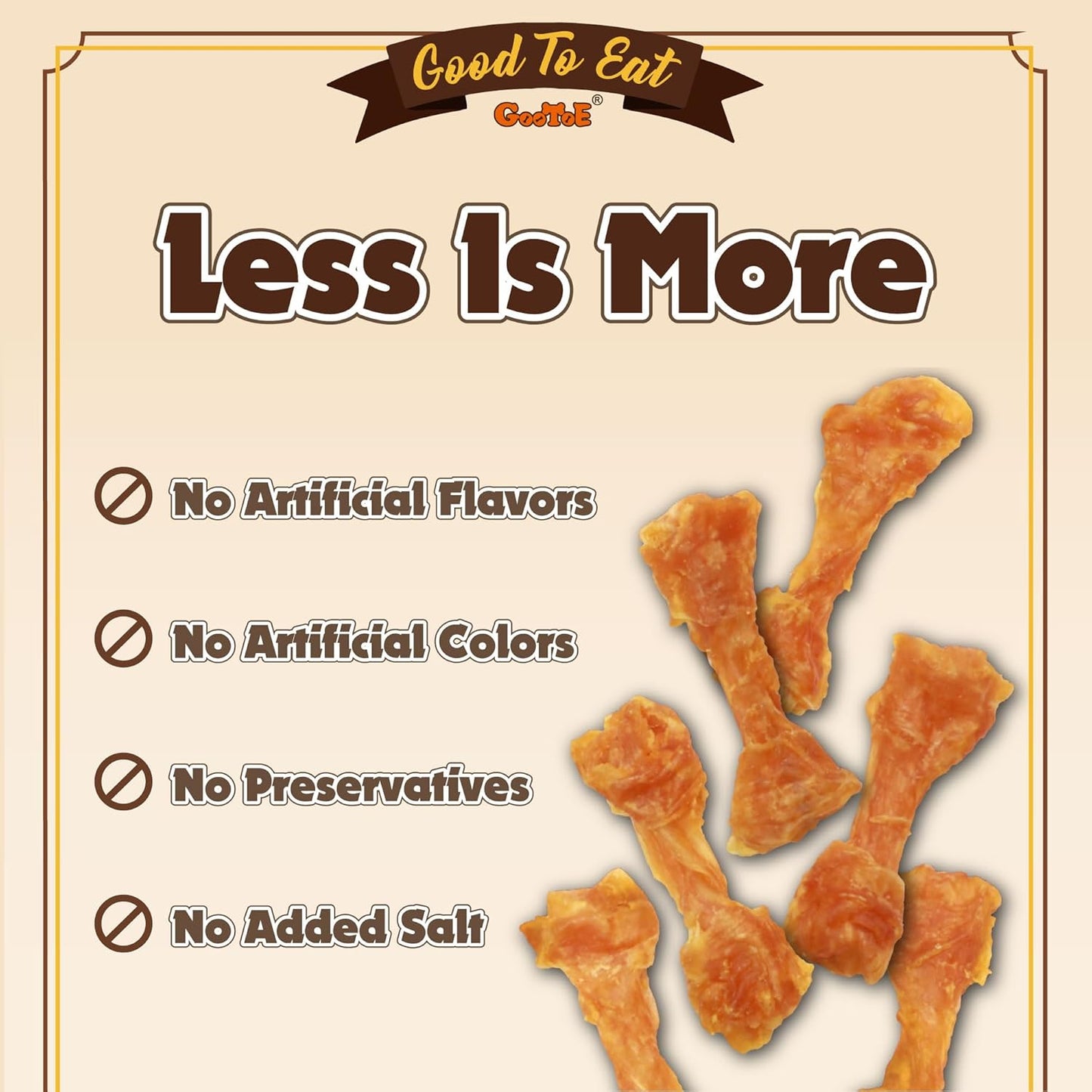 Gootoe Turkey Tendons for Dogs – All-Natural, Hypoallergenic Dog Treats, Rawhide Alternative, Long Lasting Puppy Chews, Healthy Dog Treats for Small Breeds, Bone (S), 16 oz Pack (1 lb)