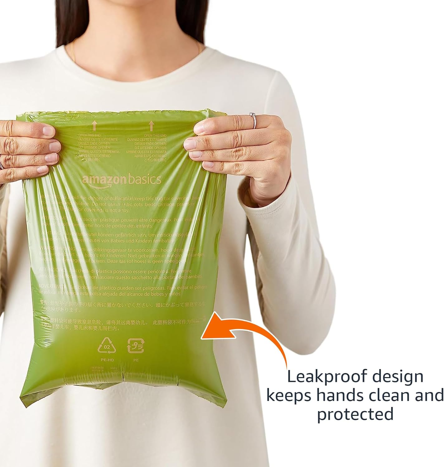 Amazon Basics Dog Poop Bags with Dispenser, 540 Count, Enhanced for Guaranteed Leakproof, Unscented, Includes Leash Clip