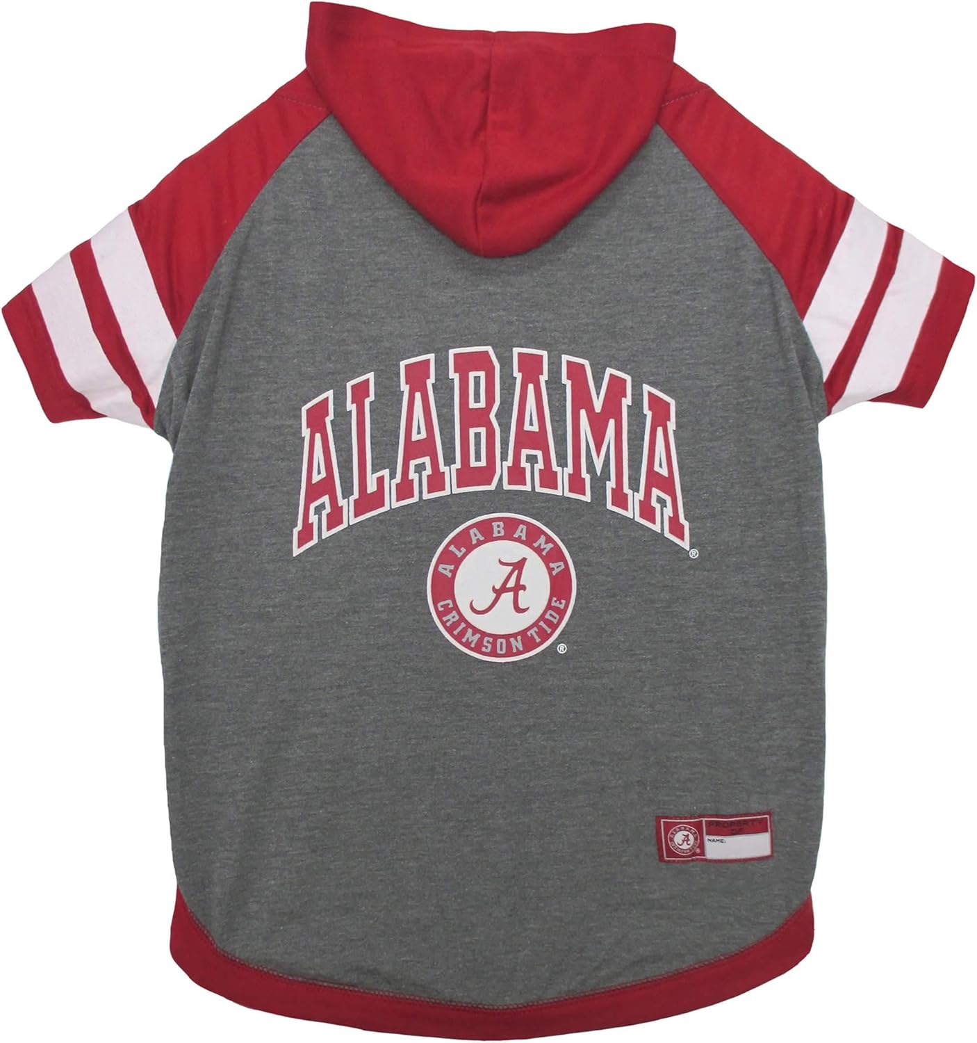 NCAA Alabama Crimson Tide Hoodie for Dogs & Cats, Small Collegiate Licensed Dog Hoody Tee Shirt. Sports Hoody T-Shirt for Pets. College Sporty Dog Hoodie Shirt.
