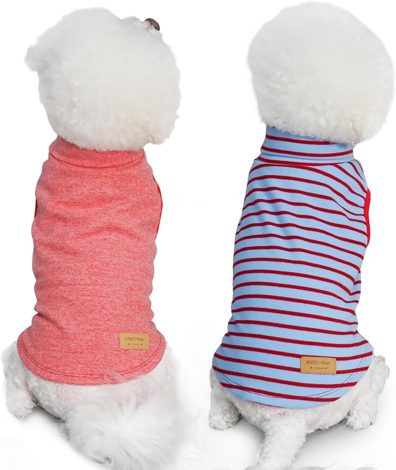 KYEESE 2Pack Dog Sweater Warm Dogs Clothes Stretchy Dachshund Clothes Turtleneck Dog Sweaters for Medium Dogs Girl Soft Pet Coats Turtleneck Pets Sweatshirt