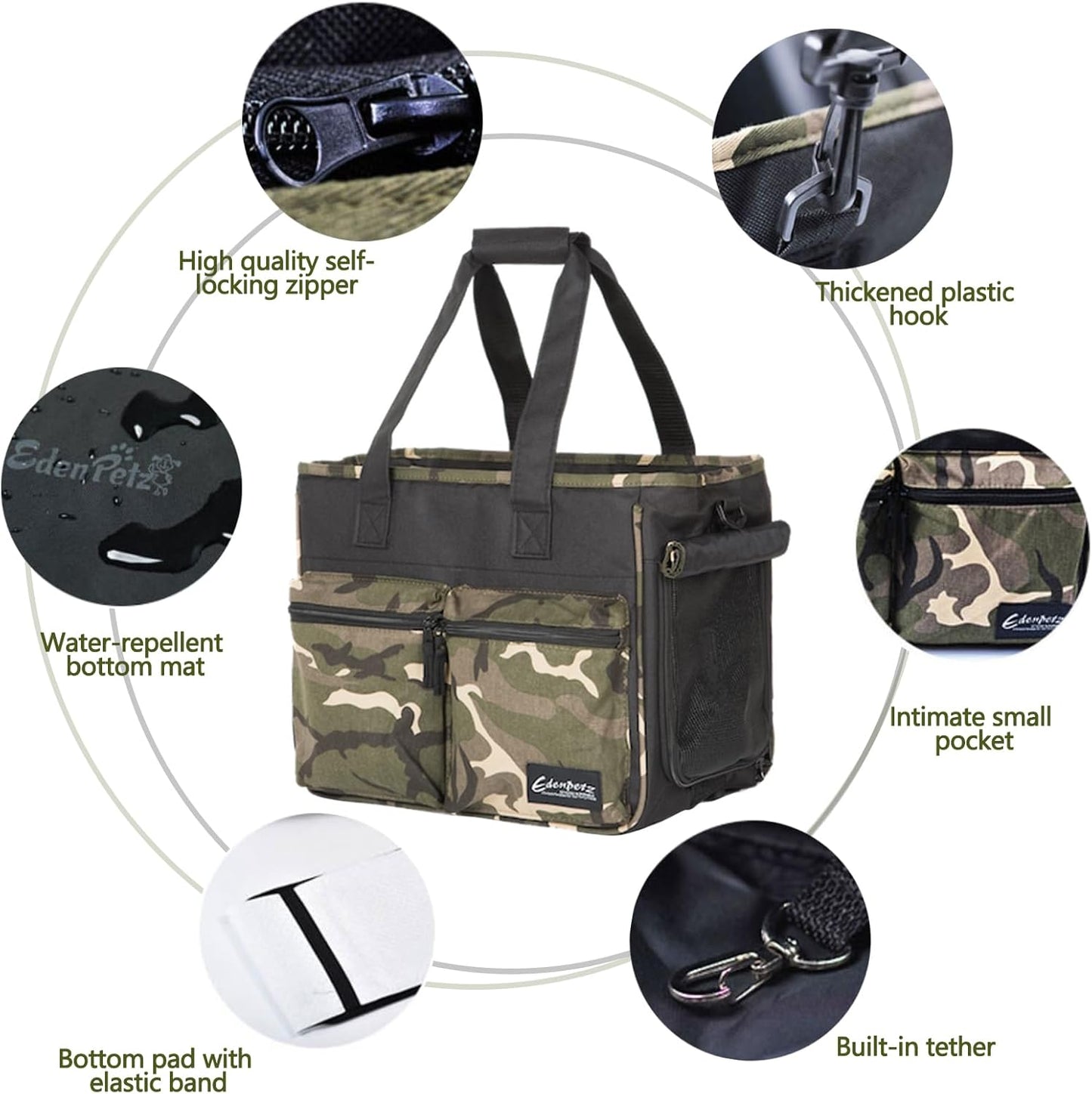 Cat Carrier Bag, Foldable Pet Bag Airline Approved, Pet Travel Carrier for Medium Cats Small Cats Dogs, Sturdy Transport Carriers Long Trips(Brown)