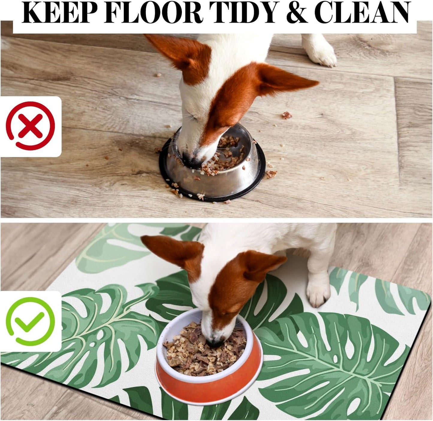 Dog Food Mats for Floors, Absorbent Dog Bowl Mat for Food and Water Dispenser Mat, Quick Dry Cat Food Mat Pet Supplies