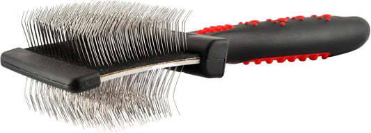 Jeffers Pet Double Sided Grooming Slicker Brush for Dogs, Cats, Puppies – Flexible Head with Stainless Steel Pins – Detangler Tool for Mats, Loose Fur, Shedding – Home or Professional Use - Small