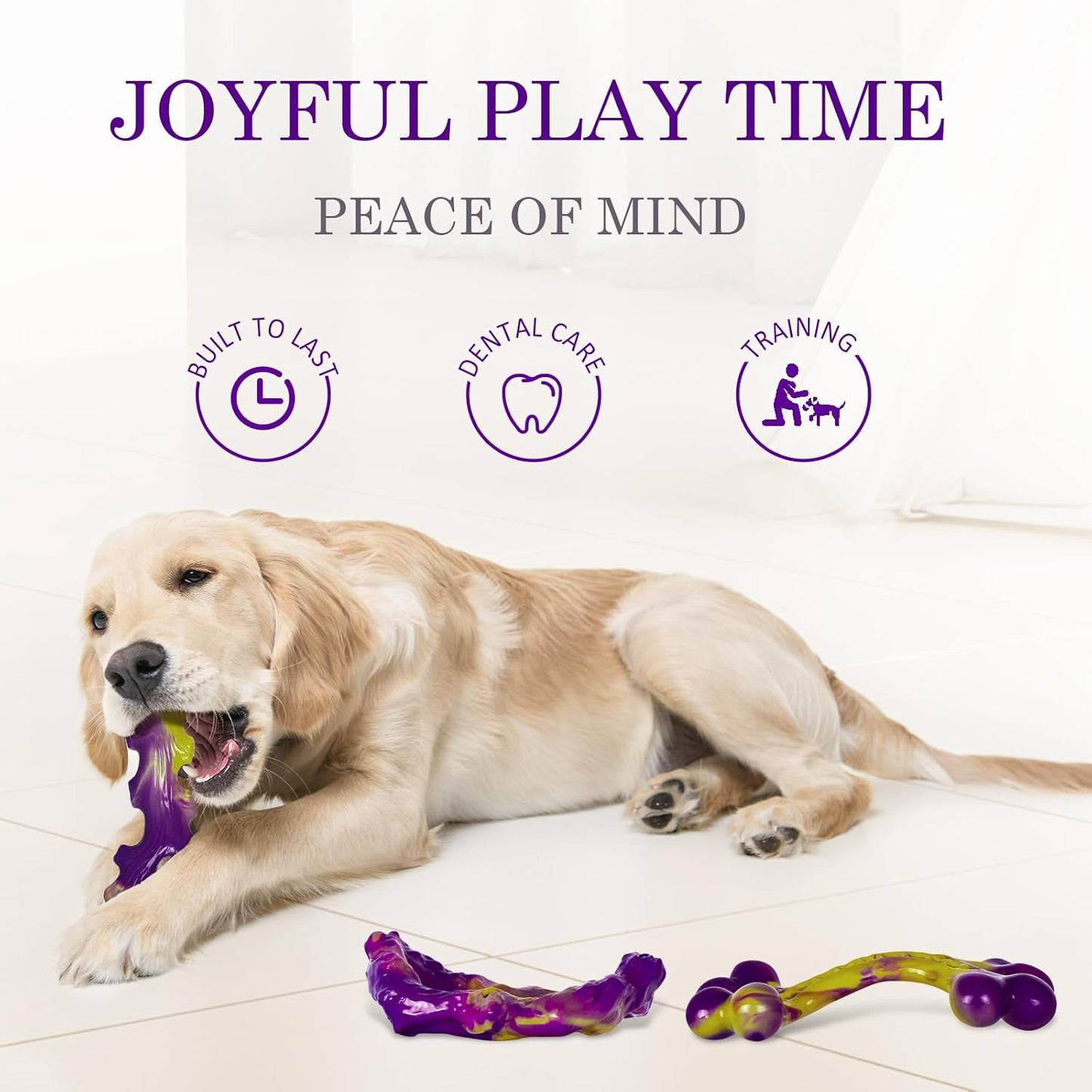 6-Pack Dog Toys for Aggressive Chewers: Dog Toy for Aggressive Chewer Large Breed, Dog Toy to Keep Them Busy, Dog, Bacon Flavor